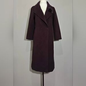 Elegant Women's Long Coat - Dark Brown